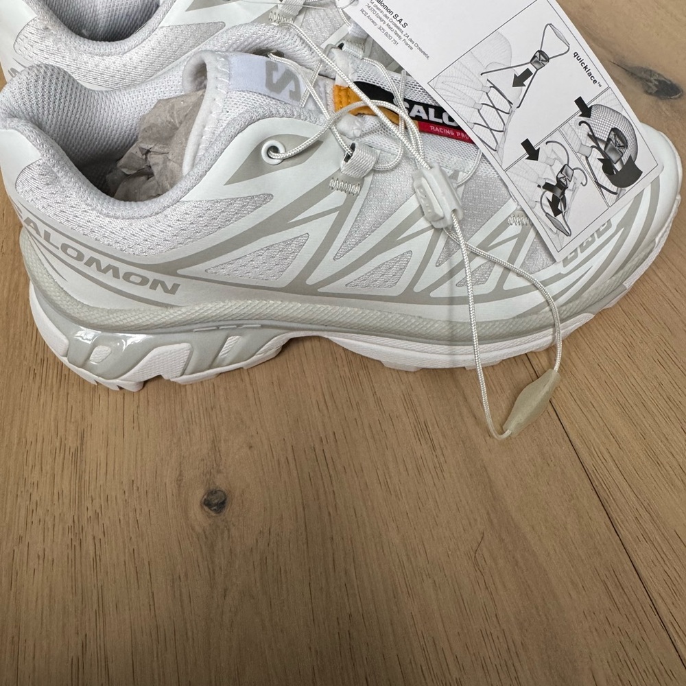 Salomon White and Gray Athletic Shoes - Picture 4 of 7